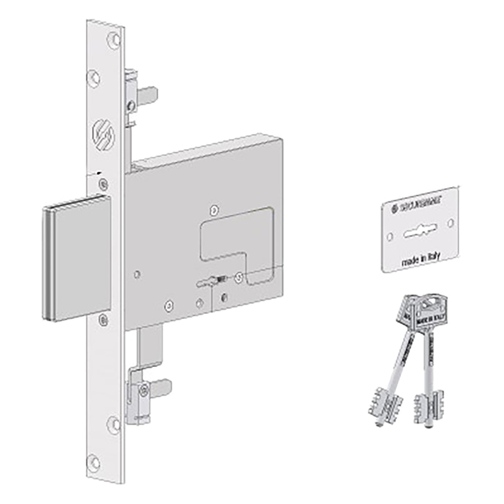 SERRATURA A DOPPIA MAPPA DA INFILARE PER FASCIA PER FERRO '2033' E 70 - 4 mandate