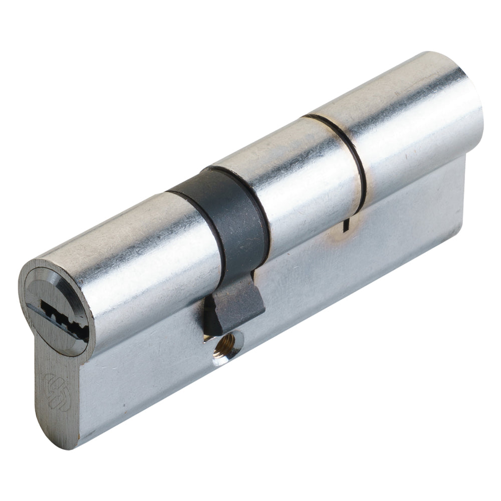 CILINDRO PROFILATO DOPPIO SERIE 'K2' mm 25+10+35 = 70 (30+40) cromo satinato