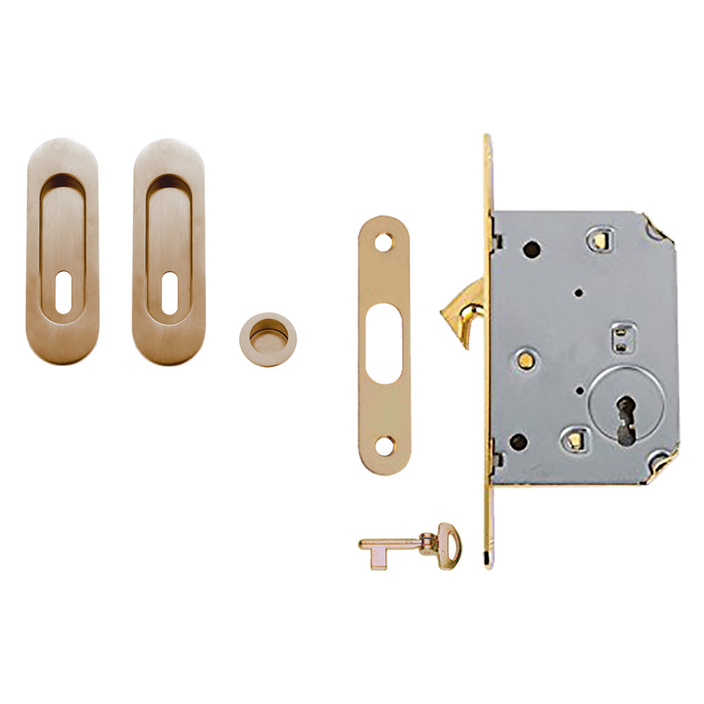 KIT PER PORTE SCORREVOLI finitura ottone lucido-Serrature per legno e accessori-Ecanshop