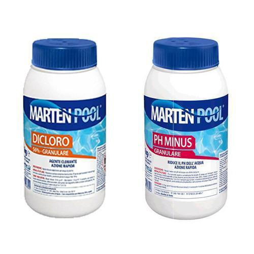Kit per trattamento Piscina composto da correttore del Ph e Cloro disinfettante-Per mare o piscina-Ecanshop
