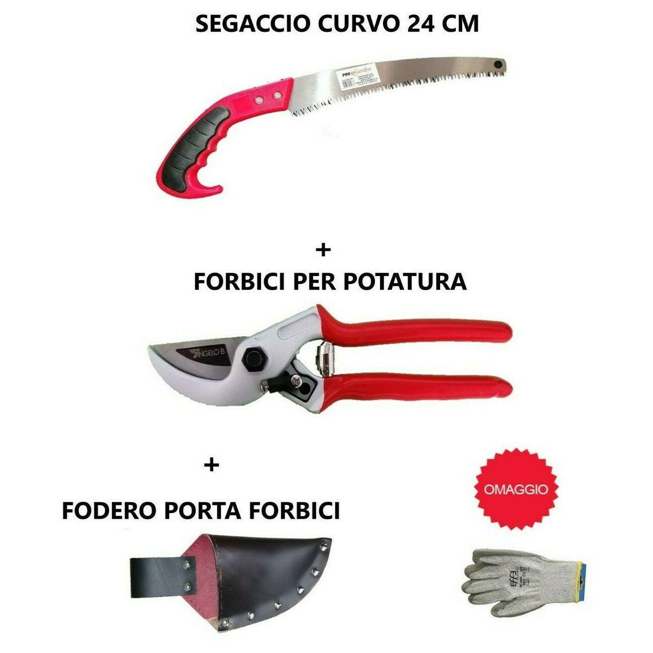 Kit potatura forbici segaccio fodero porta forbice seghetto da pota guanti-Kit per giardinaggio-Ecanshop