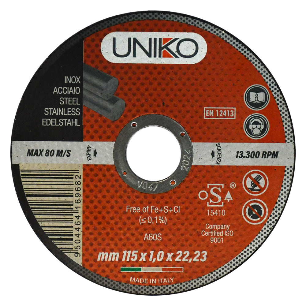 MOLA ABRASIVA PER INOX/FERRO ø 115 x 1 - set 5 pezzi-Dischi circolari da taglio e smeriglio-Ecanshop