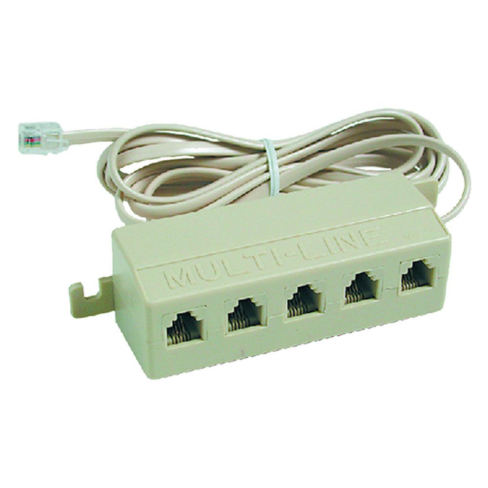 MULTIPRESA TELEFONICA cavo mt. 2-MATERIALE ELETTRICO-Ecanshop