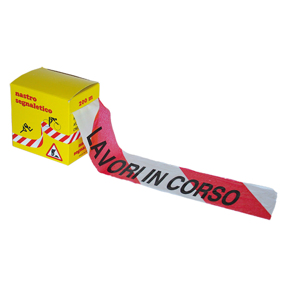 NASTRO SEGNALETICO 'LAVORI IN CORSO' cm 7 x mt 200-Segnaletica ed accessori-Ecanshop