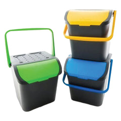 PATTUMIERA PER RACCOLTA DIFFERENZIATA SET 'ECOLOGIC TRIS' cm 38 x 36,5 x h.37 - 28 lt. (singolo secchio)-Pulizie domestiche e racc.differenziata-Ecanshop