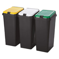 PATTUMIERA RACCOLTA DIFFERENZIATA SET 'BIDO'' 45 lt. cm 29 x 39 x 64,2-Pulizie domestiche e racc.differenziata-Ecanshop
