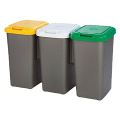 PATTUMIERA RACCOLTA DIFFERENZIATA SET 'TRIO' 25 lt. cm 78,5 x 32 x 47,4-Pulizie domestiche e racc.differenziata-Ecanshop