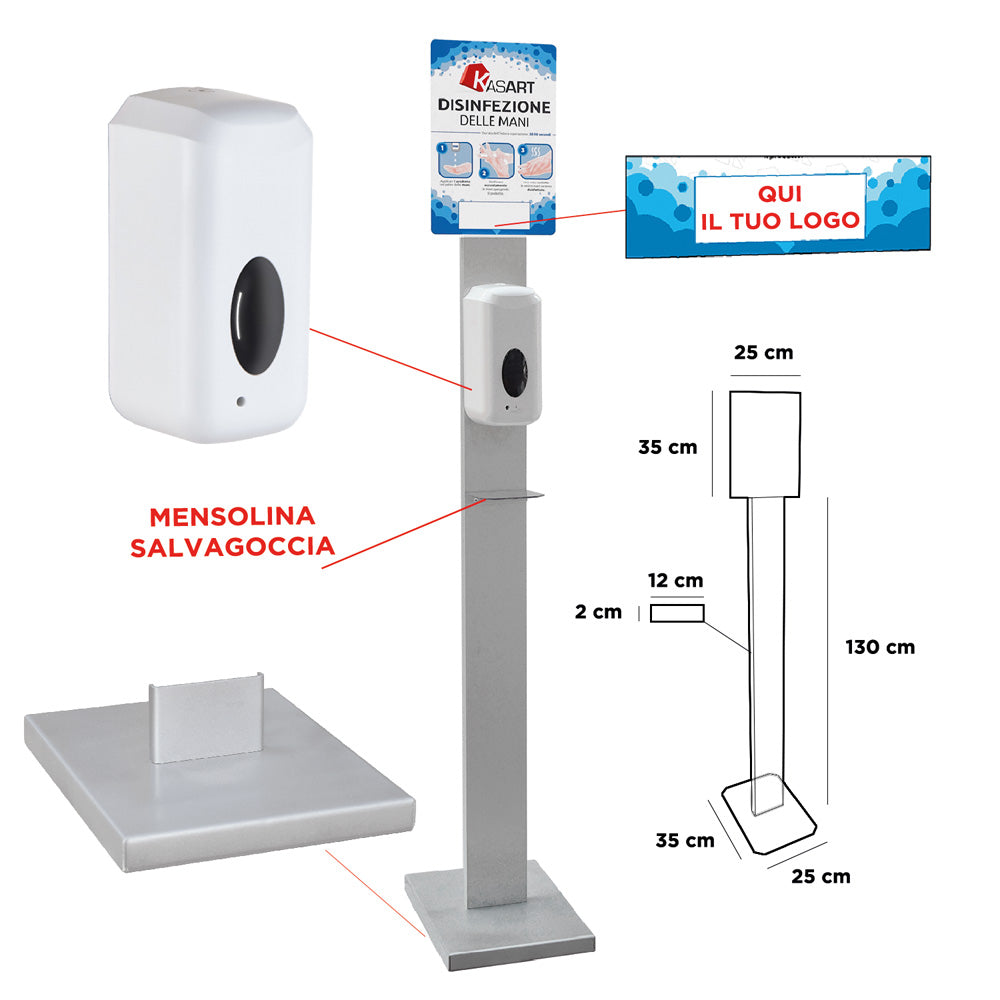 PIANTANA CON DISPENSER AUTOMATICO dispenser 1000 ml-Sicurezza e protezione-Ecanshop