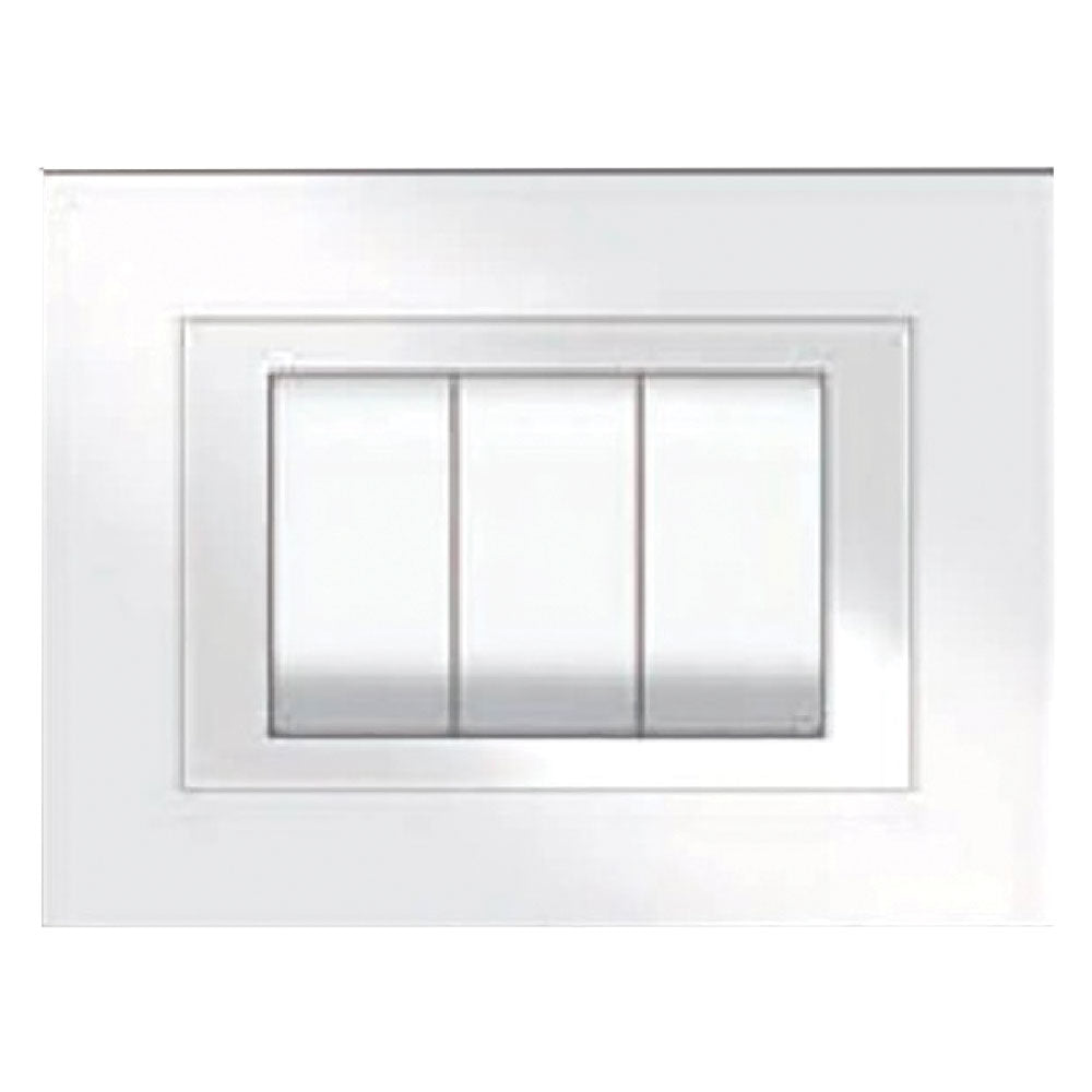 PLACCA COLORE BIANCO 'ELITE' 3 posti - 5703/AW-Impiantistica civile-Ecanshop