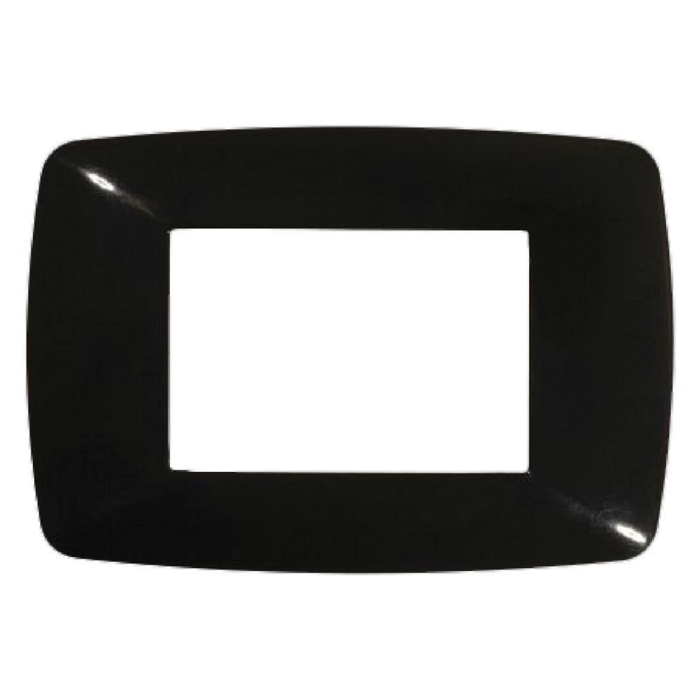 PLACCA COLORE NERO 'BRIO' 3 posti - 3203/N-Impiantistica civile-Ecanshop