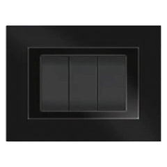 PLACCA COLORE NERO 'ELITE' 3 posti - 5703/AB-Impiantistica civile-Ecanshop