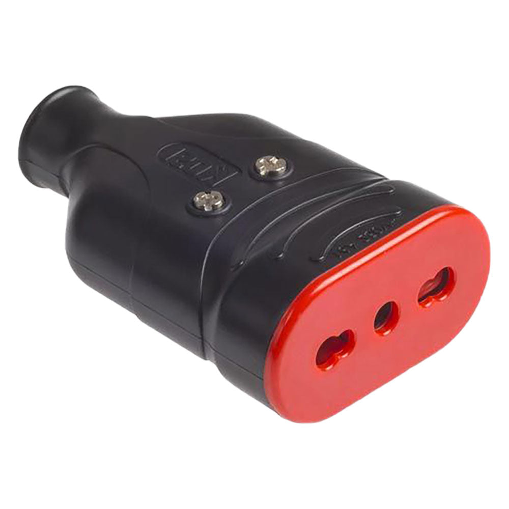 PRESA ALTA RESISTENZA 'ELA PLUG' 2P+T 10/16A - colore nero-Spinotteria civile e industriale-Ecanshop