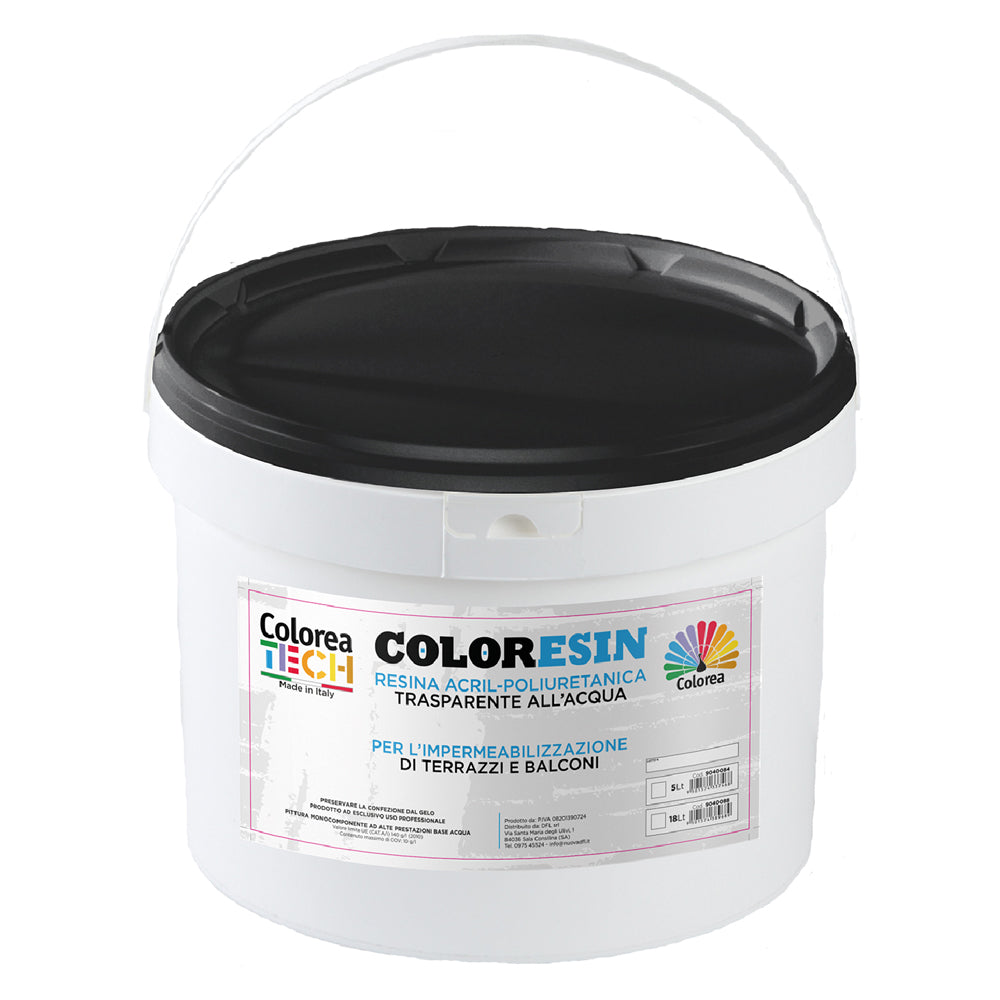 RESINA ACRILPOLIURETANICA FILMANTE 'COLORESIN' lt. 5 - trasparente-Strumenti di isolamento e impermeabiliz.-Ecanshop