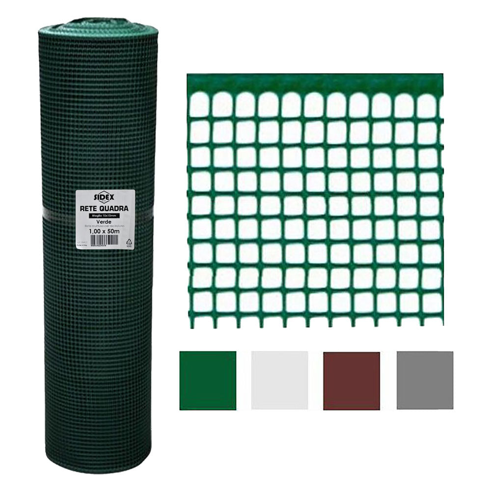 RETE DI PROTEZIONE PER BALCONI 'QUADRANET' mt. 1 x 50 - (maglia 5 x 5 mm) colore verde-Reti cantiere e di protezione-Ecanshop