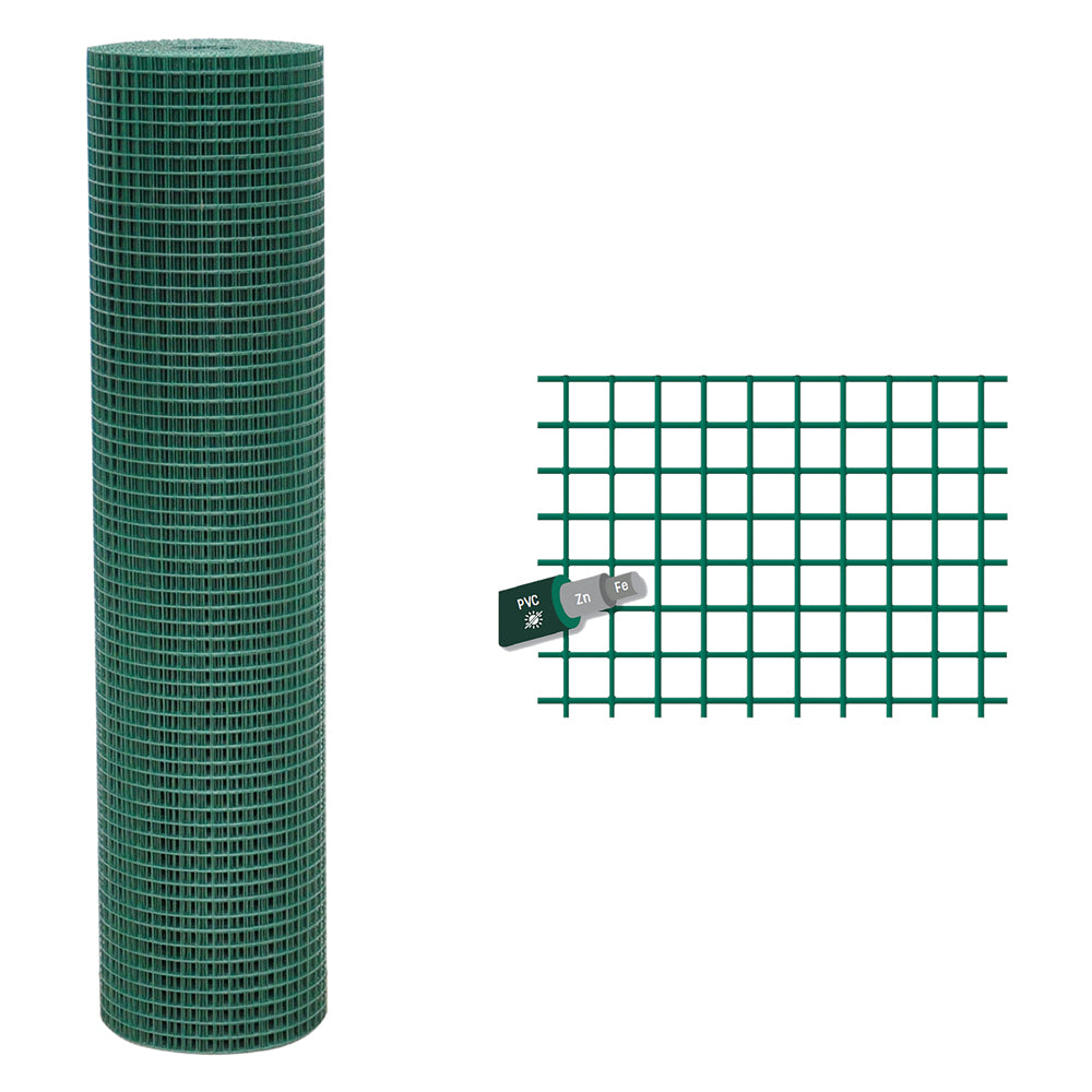RETE ELETTROSALDATA PLASTIFICATA H 50 cm - 12 x 12 mm - F.1,2-Reti,paletti,cancelli e accessori-Ecanshop