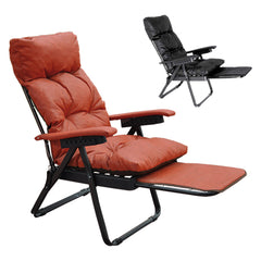 SEDIA A SDRAIO 'ECOPELLE' cm 173 x 61 x 63 - nero-Tempo libero-Ecanshop