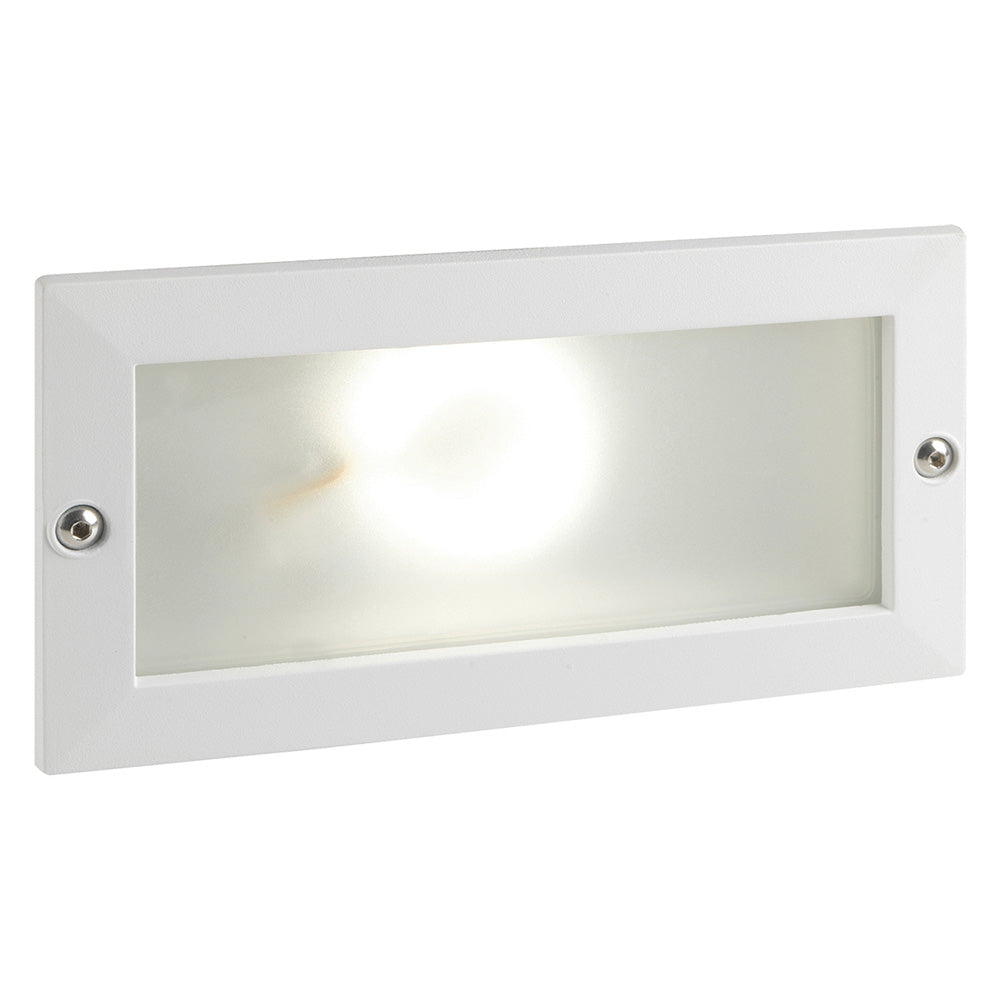 SEGNA PASSO INCASSO RETTANGOLARE APERTO 'ESCAPE' colore bianco - 10 watt-Arredo giardino e terrazzi-Ecanshop