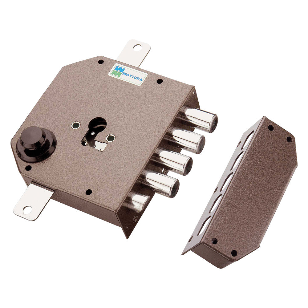 SERRATURA DA APPLICARE TRIPLICE PER CILINDRO EUROPEO ART. 630 Dx E 63 - mm 132 x 146-Serrature di sicurezza e accessori-Ecanshop