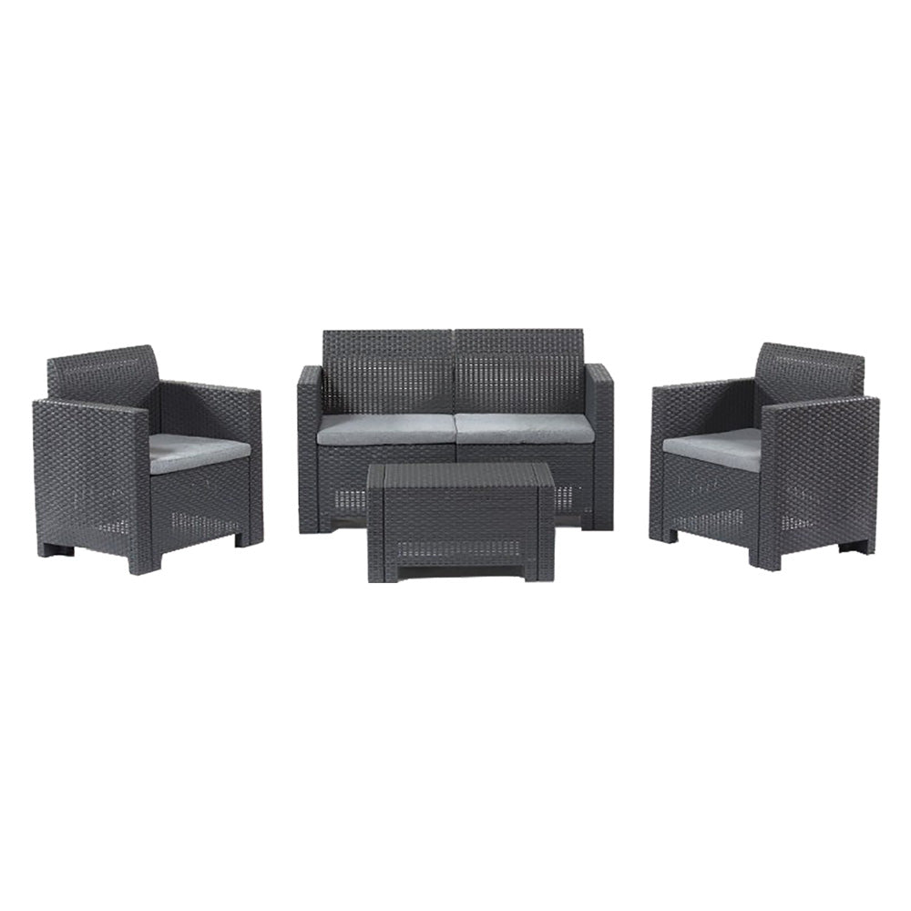 SET DA GIARDINO POLIPROPILENE 'NEBRASKA II' antracite-Arredamento, complementi ambiente, relax-Ecanshop