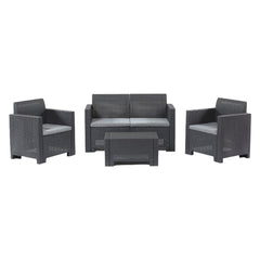 SET DA GIARDINO POLIPROPILENE 'NEBRASKA II' antracite-Arredamento, complementi ambiente, relax-Ecanshop