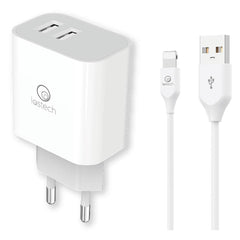 SET DI CARICA DA MURO A DOPPIA USB cavo USB attacco lightning apple-MATERIALE ELETTRICO-Ecanshop