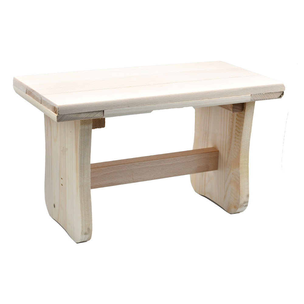 SGABELLO 'BASSO' cm 35 x 18 x h 21,5 - legno chiaro-Scale domestiche e sgabelli-Ecanshop