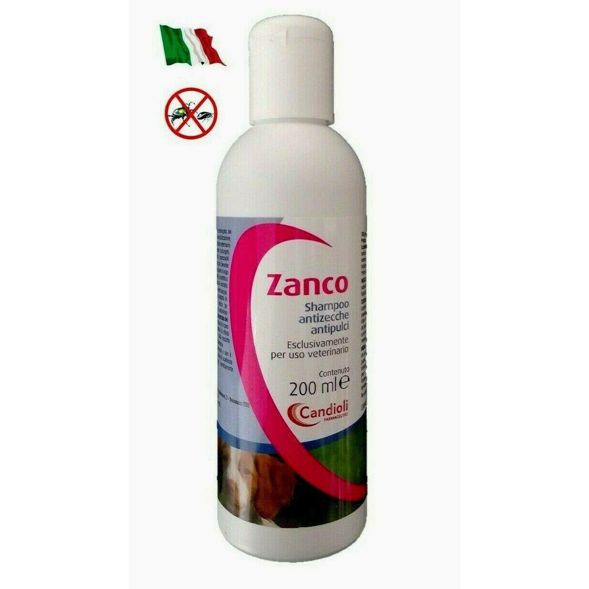 SHAMPOO PER CANI antiparassitario anti zecche pulci lavaggio cane 200ml candioli-Antiparassitario-Ecanshop