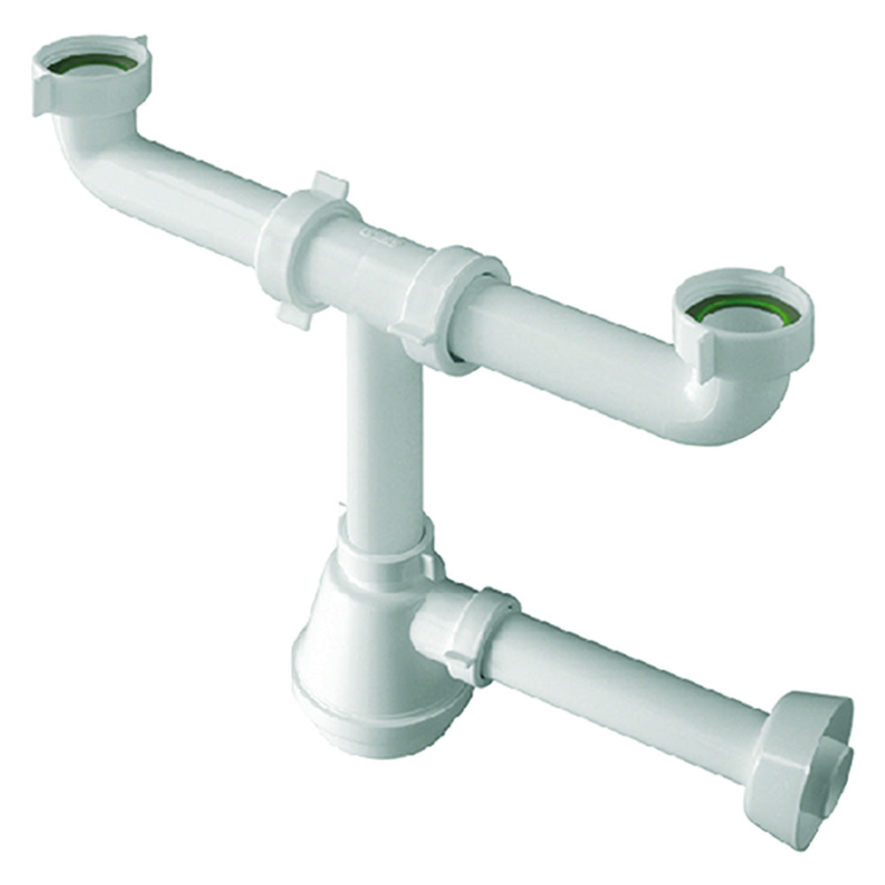 SIFONE A 2 VIE 11/2-Sistemi di scarico acqua e accessori-Ecanshop