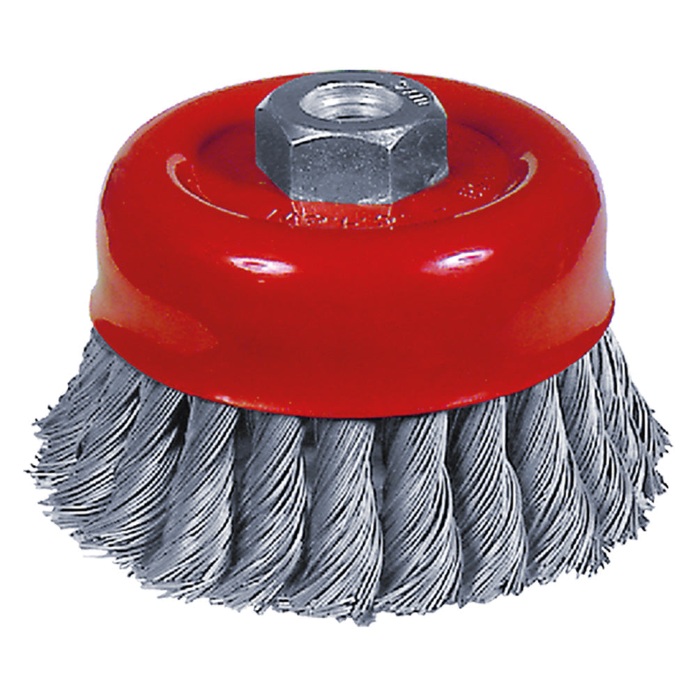 SPAZZOLA A TAZZA PER SMERIGLIATRICE ø mm 80 foro M 14-Spazzole a fili d'acciaio-Ecanshop