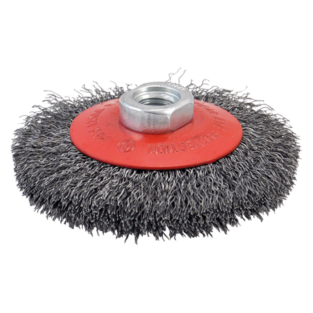 SPAZZOLA CONICA PER SMERIGLIATRICE ø mm 115 foro M 14-Spazzole a fili d'acciaio-Ecanshop