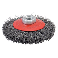 SPAZZOLA CONICA PER SMERIGLIATRICE ø mm 115 foro M 14-Spazzole a fili d'acciaio-Ecanshop