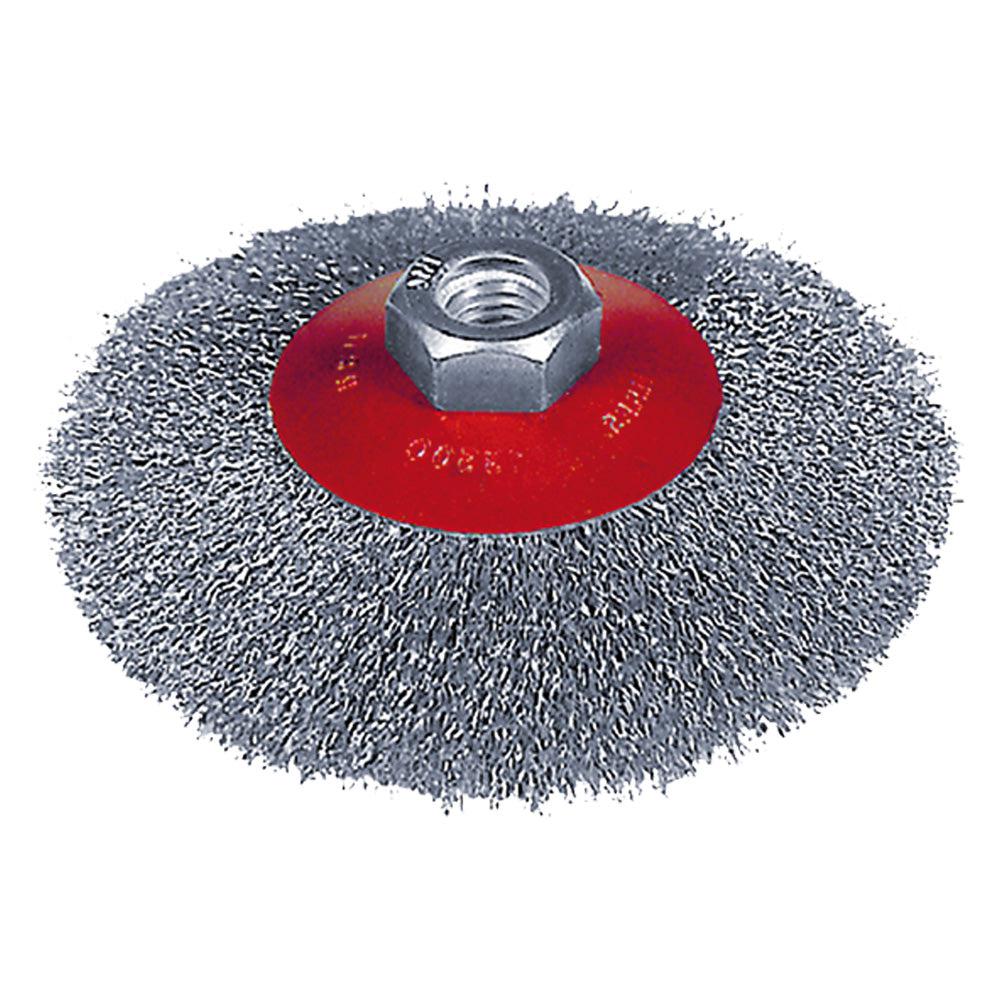 SPAZZOLA CONICA PER SMERIGLIATRICE ø mm 120 - blister-UTENSILI A MANO ED ARTICOLI TECNICI-Ecanshop