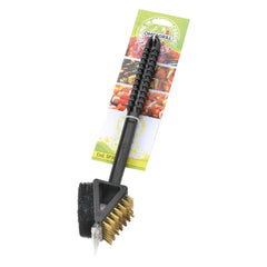 SPAZZOLA DOPPIA PER BARBECUE cm. 36 - fili color ottone-Barbecue, forni portatili ed accessori-Ecanshop