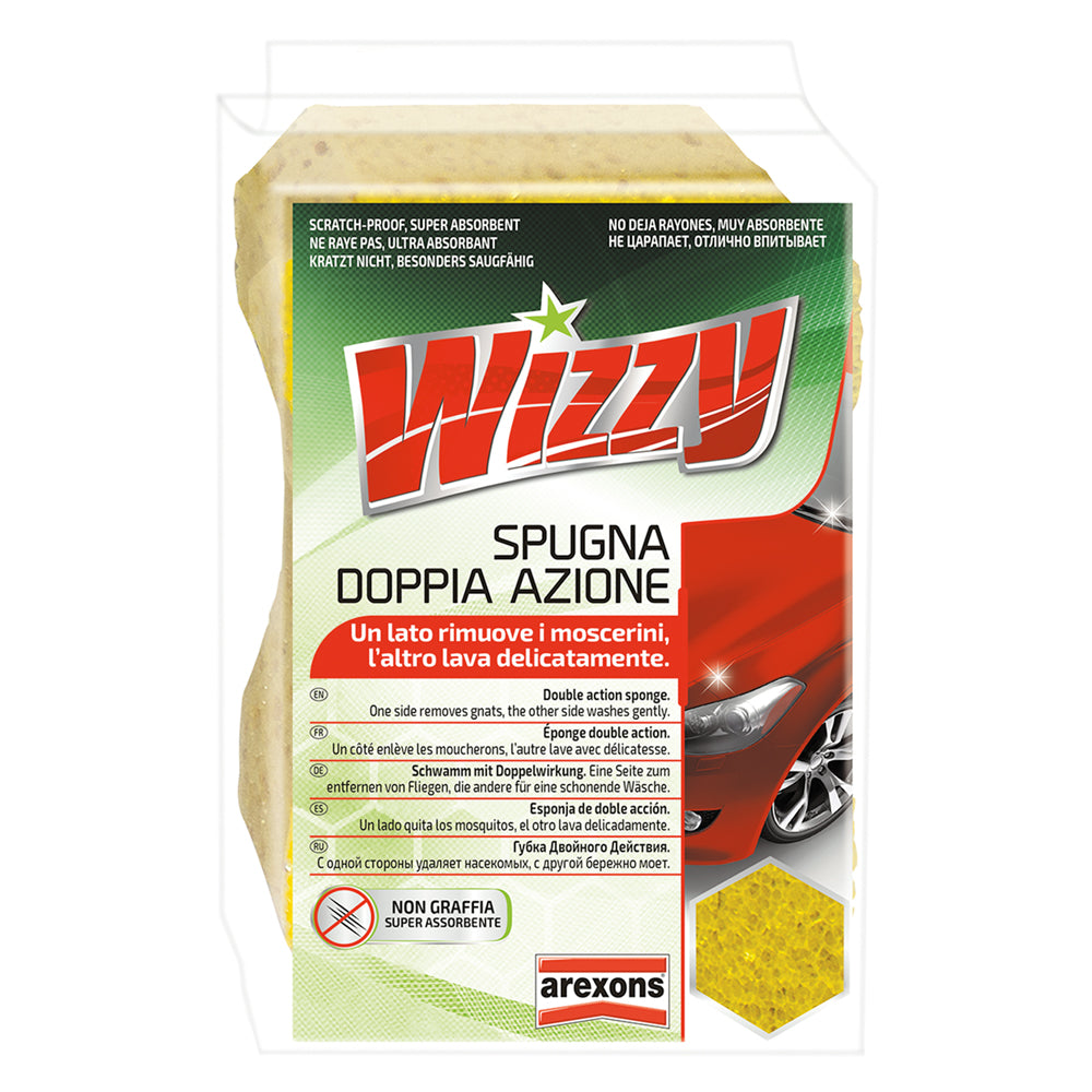 SPUGNA LAVAGGIO AUTO DOPPIA AZIONE 'WIZZY' cm 16 x 10,5 x 7-Prodotti per la cura dell'auto-Ecanshop