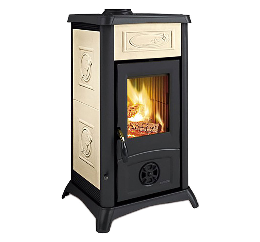 STUFA A LEGNA 'GEMMA 5.0 CERAMICA' Colore liberty panna-Stufe e cucine-Ecanshop