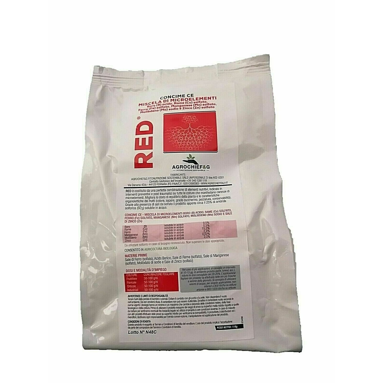 Solfato di Ferro RED concime per piante rinverdente antimuschio prato fertilizzante-CONCIME-Ecanshop