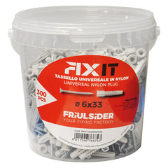 TASSELLO NYLON 'FIXIT' Ø 8 x 51 mm TSP 5 x 60 mm 130 pz-Fissaggi leggeri-Ecanshop