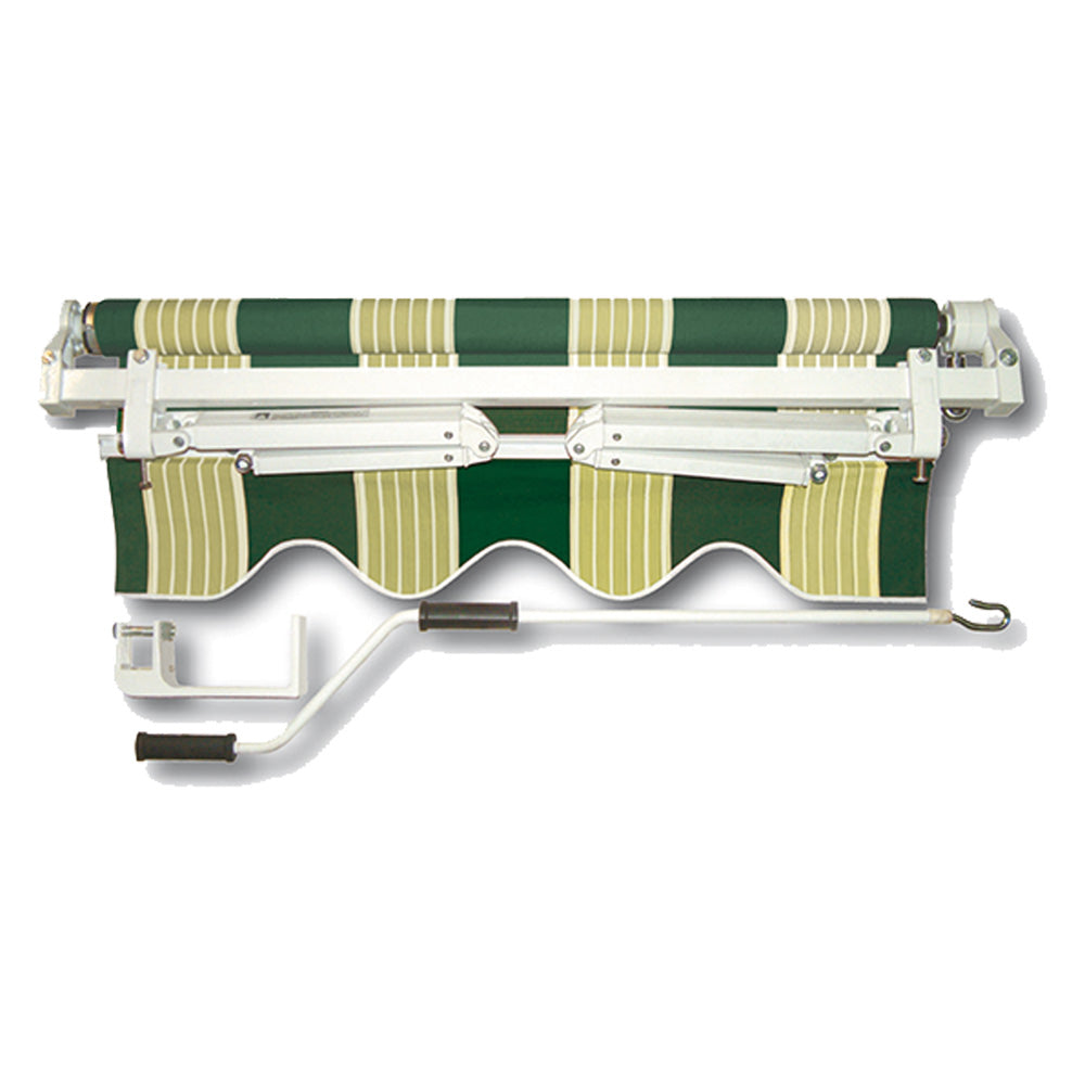 TENDA DA SOLE AVVOLGIBILE cm.400 x H.250 - verde/bianco-Tende da sole, reti e vele ombreggianti-Ecanshop
