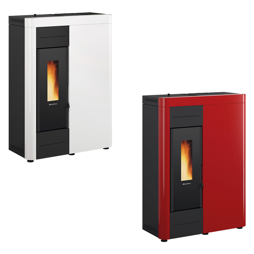 TERMOSTUFA A PELLET 'VIRNA' Colore bordeaux-Stufe e cucine-Ecanshop