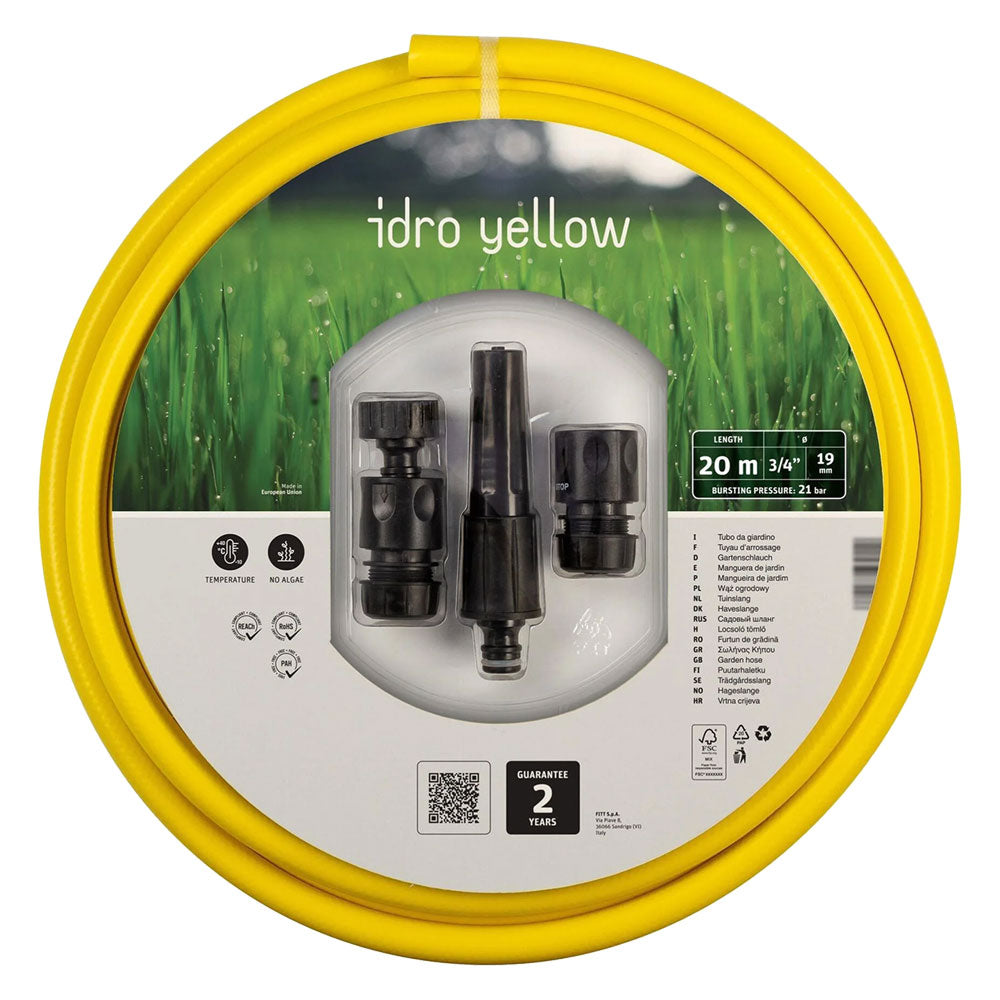 TUBO CON KIT 'IDRO YELLOW' mm 15 x mt 15 - 5/8-Tubi per irrigazione-Ecanshop