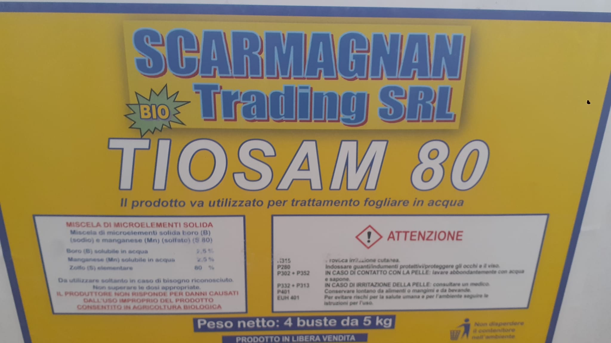 Thioplus/Tiosam 80 WP Zolfo in polvere bagnabile fungicida per piante agricoltura biologica bio 10 kg-Fungicida-Ecanshop
