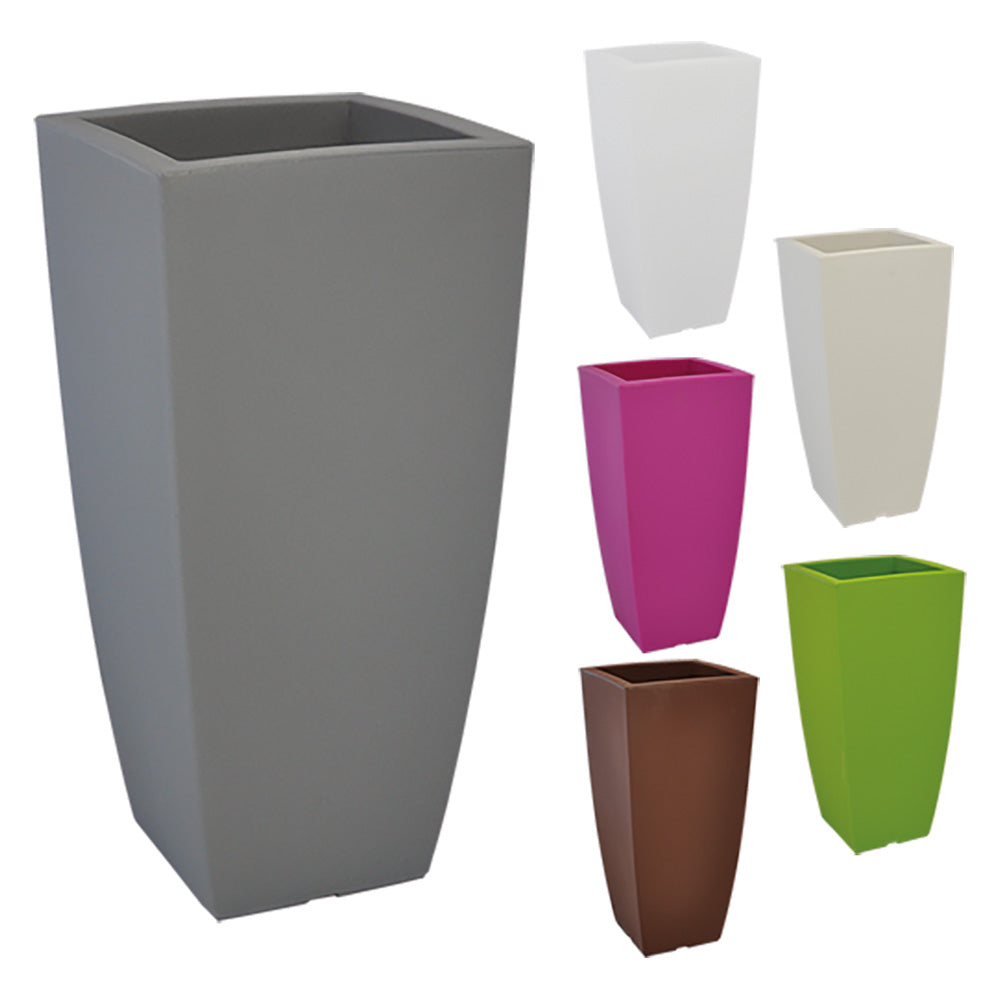 VASO QUADRO 'STILO' cm 40x40xh.90 - 20 lt. avorio-Arredo giardino e terrazzi-Ecanshop