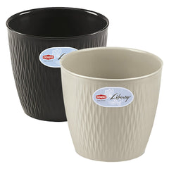 VASO TONDO 'LIBERTY' ø 20 x h.19 - grafite-Arredo giardino e terrazzi-Ecanshop