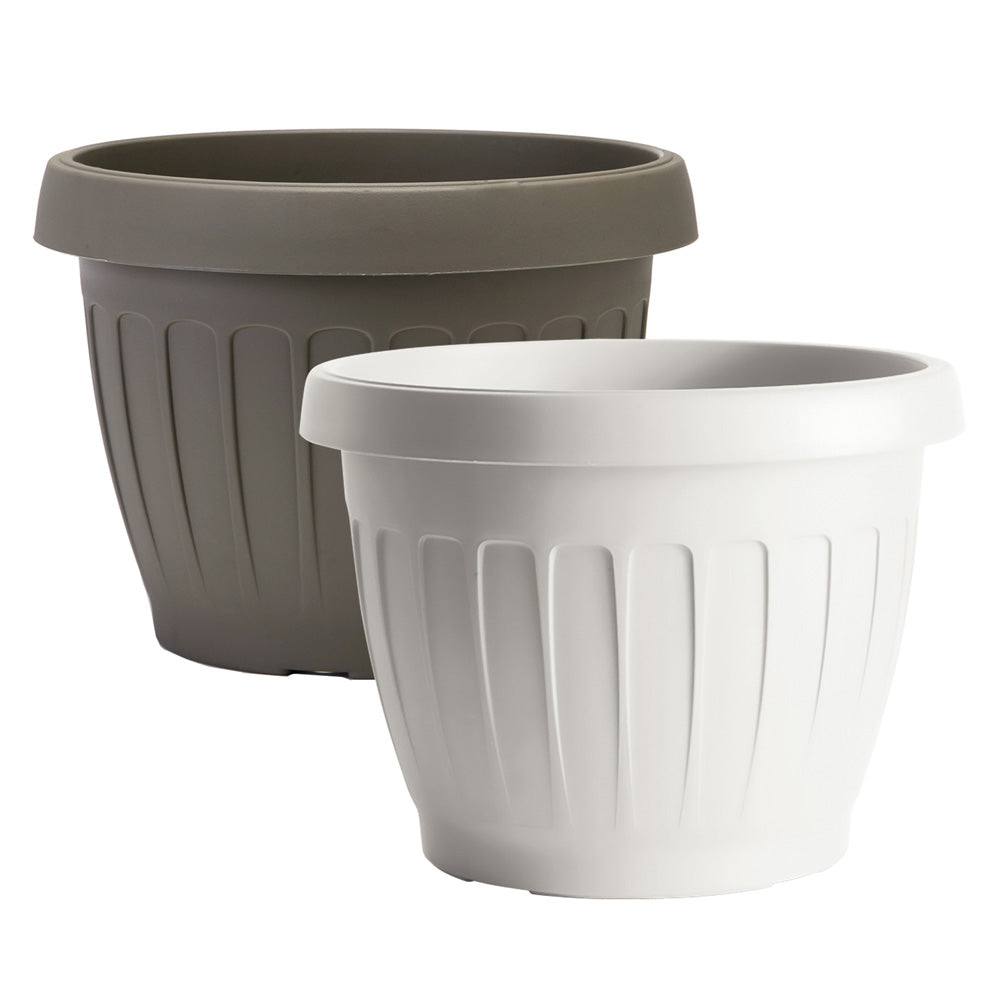 VASO TONDO ø 25 x h.18,5 Lt. 5,7 - bianco-Arredo giardino e terrazzi-Ecanshop