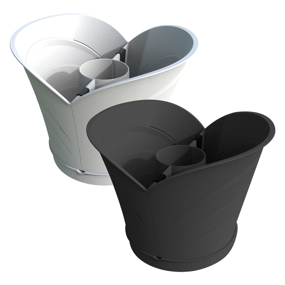VASO 'TULIPANO' IN SET cm 34,5 x 19 x h 30 Lt. 5 - grigio-Arredo giardino e terrazzi-Ecanshop