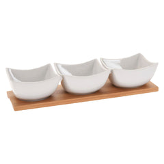 VASSOIO CON TRE CIOTOLE cm 30 x 10-Articoli da cucina-Ecanshop