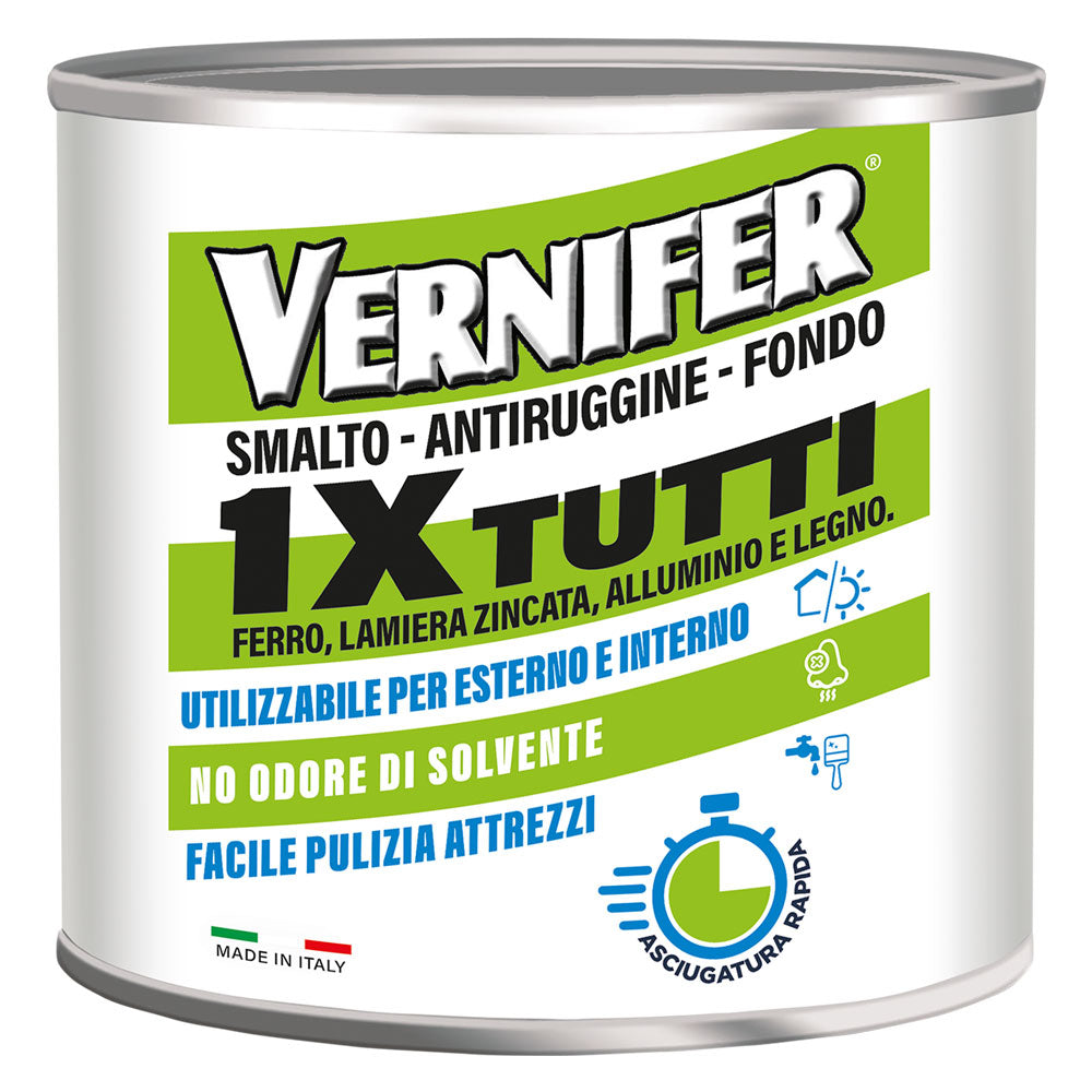 VERNICE ANTIRUGGINE ACRILICA 'VERNIFER 1 X TUTTI' Ml. 500 - grigio peltro antichizzato (4611)-Smalti e altre vernici-Ecanshop