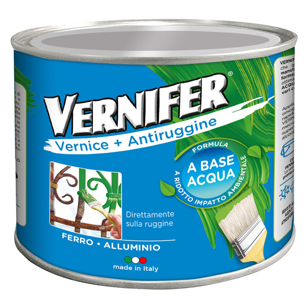 VERNICE ANTIRUGGINE BASE ACQUA 'VERNIFER' Ml. 500 - marrone brillante (4601)-Smalti e altre vernici-Ecanshop