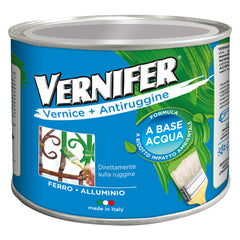 VERNICE ANTIRUGGINE BASE ACQUA 'VERNIFER' Ml. 500 - marrone brillante (4601)-Smalti e altre vernici-Ecanshop