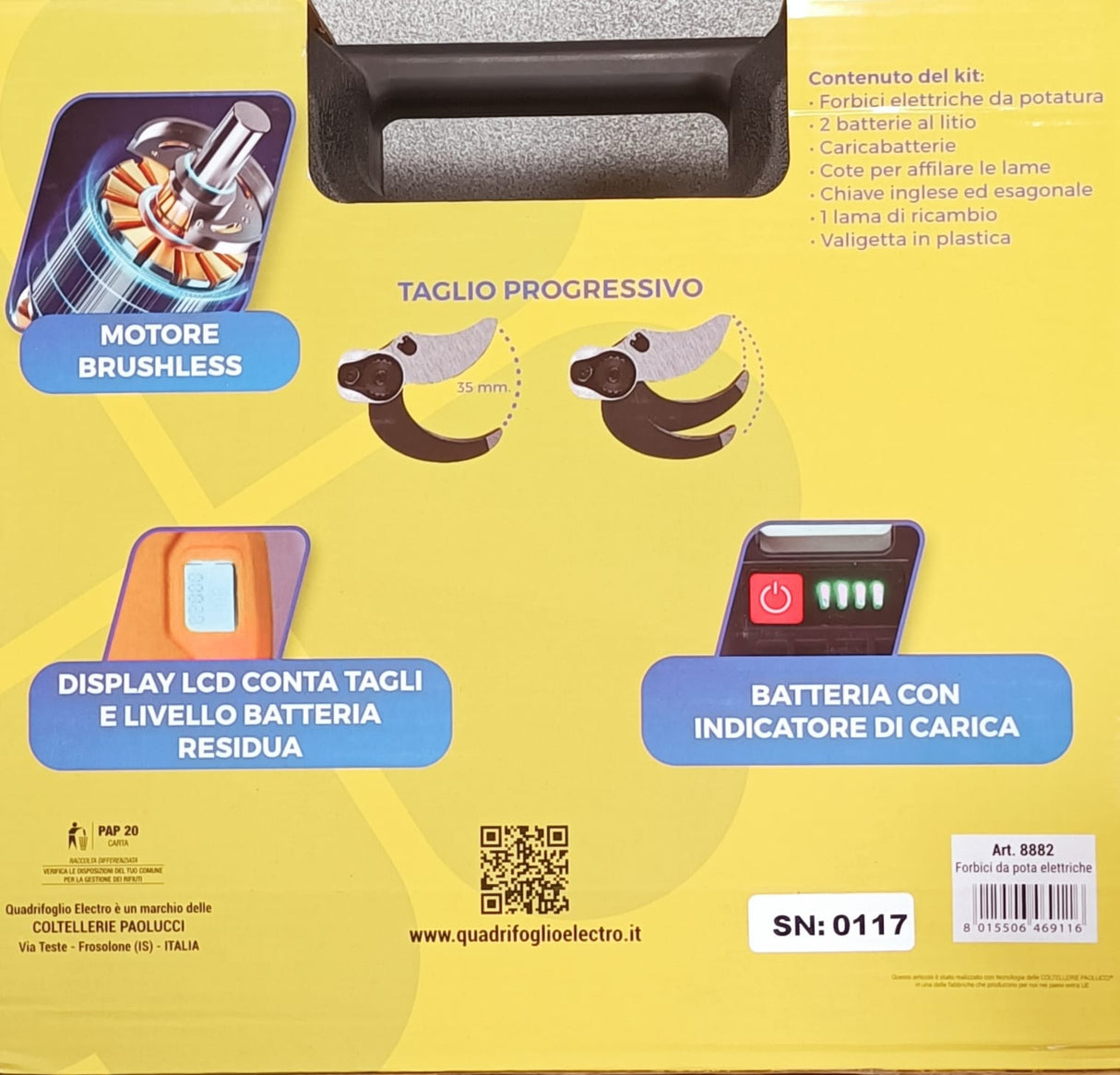 FORBICI DA POTA ELETTRICHE A BATTERIA - Taglio professionale e maneggevole